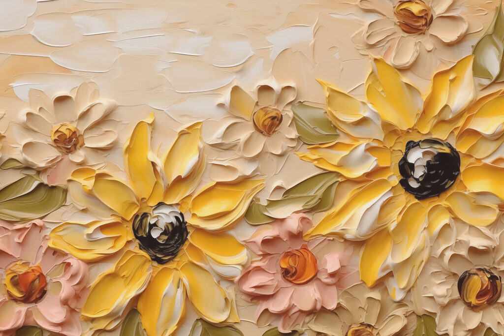Fiori gialli tra foglie — design completo