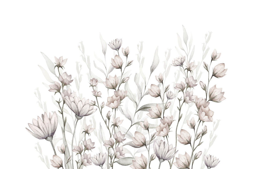 Ramoscelli rosa sul bianco — design completo