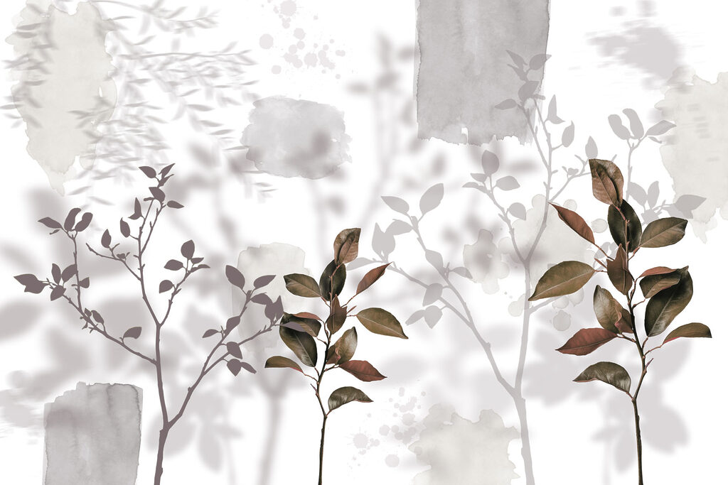 Rametti e foglie sfocate — design completo