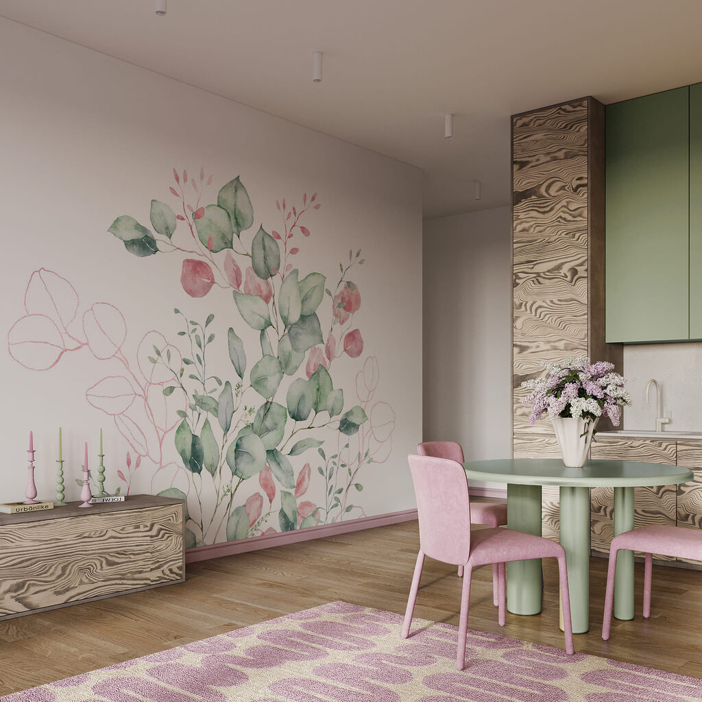 Foglie tonde con boccioli — ambiente 1