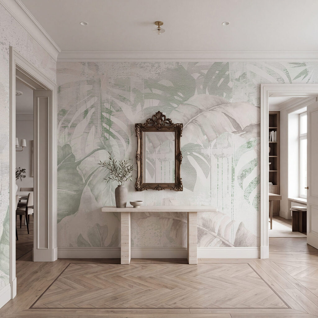 Foglie su fondo invecchiato — ambiente 1
