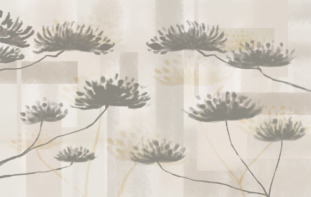 Ombrelle su fondo beige — design completo