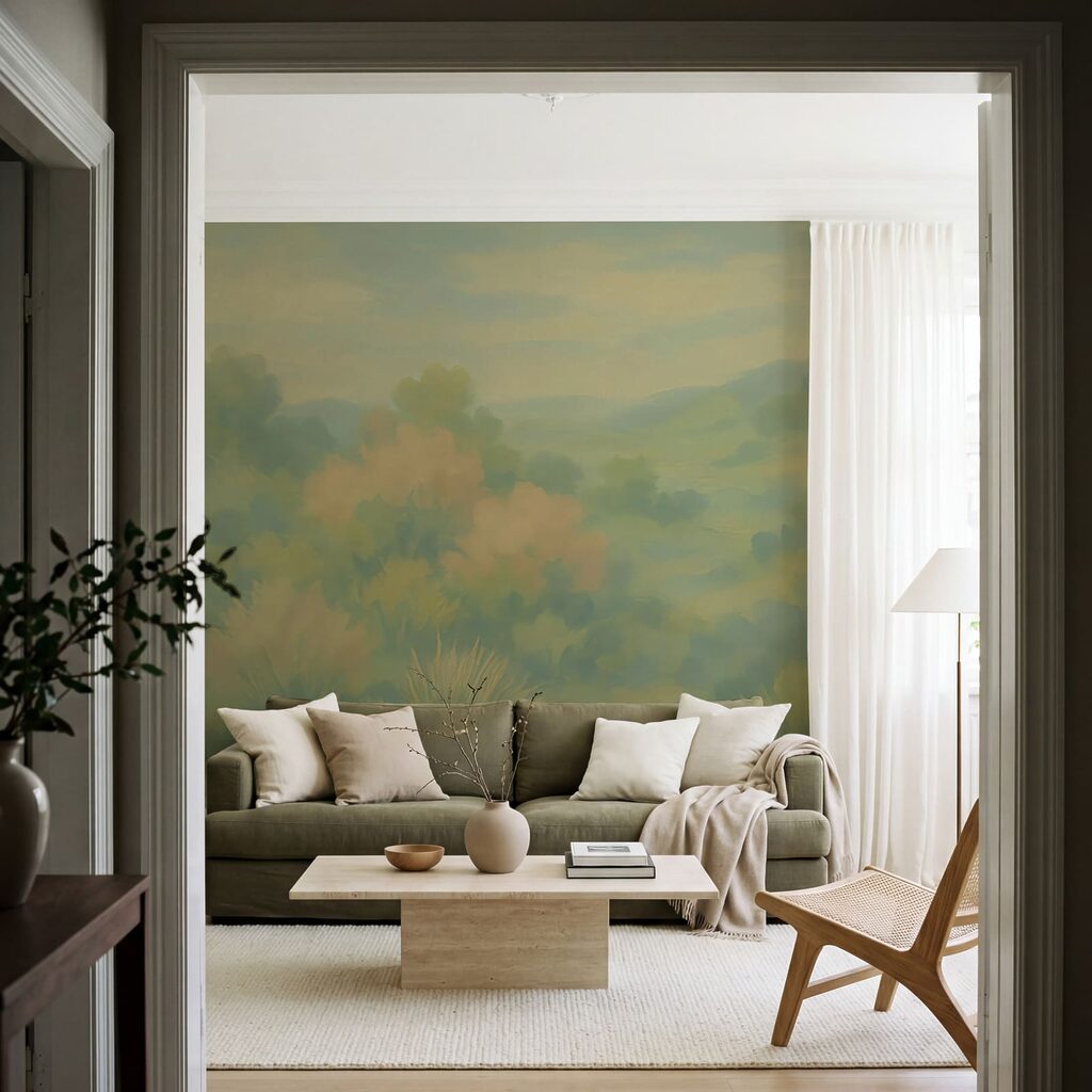 Valle verde in pastello — ambiente 3
