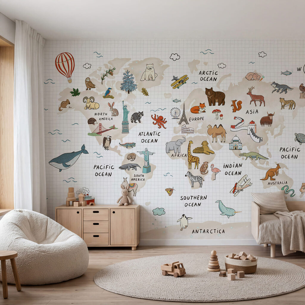 Mappa con palloncini in un ambiente