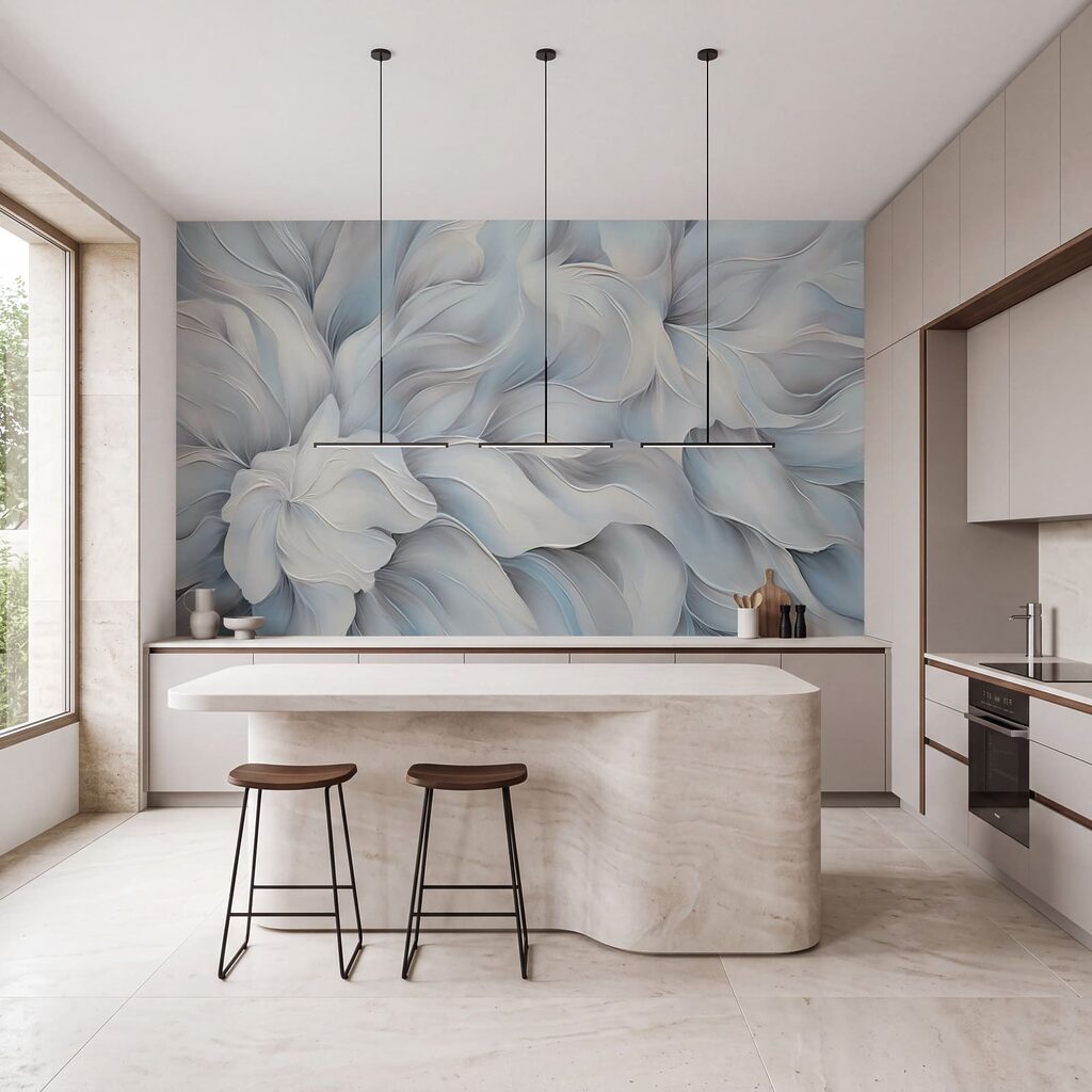 Fiore blu a strati in un ambiente