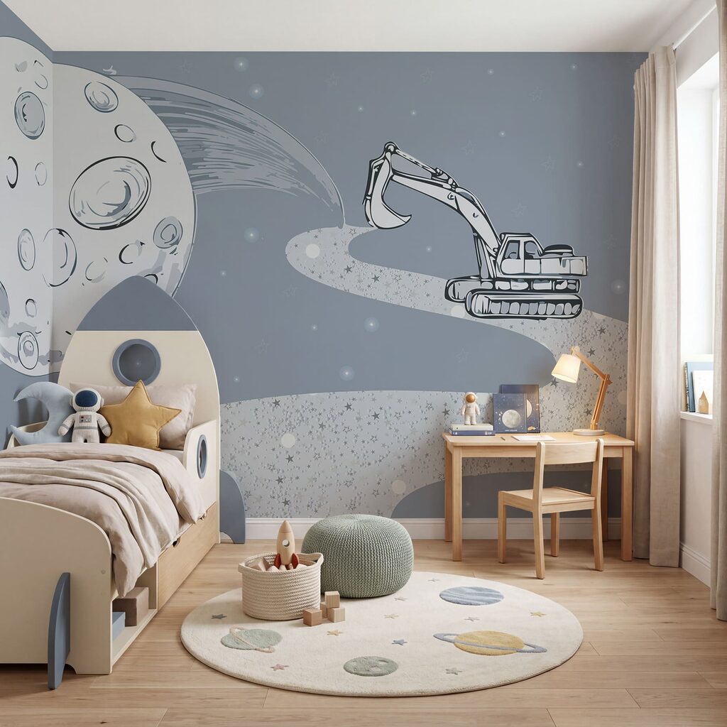 Escavatore su strada lunare — ambiente 1