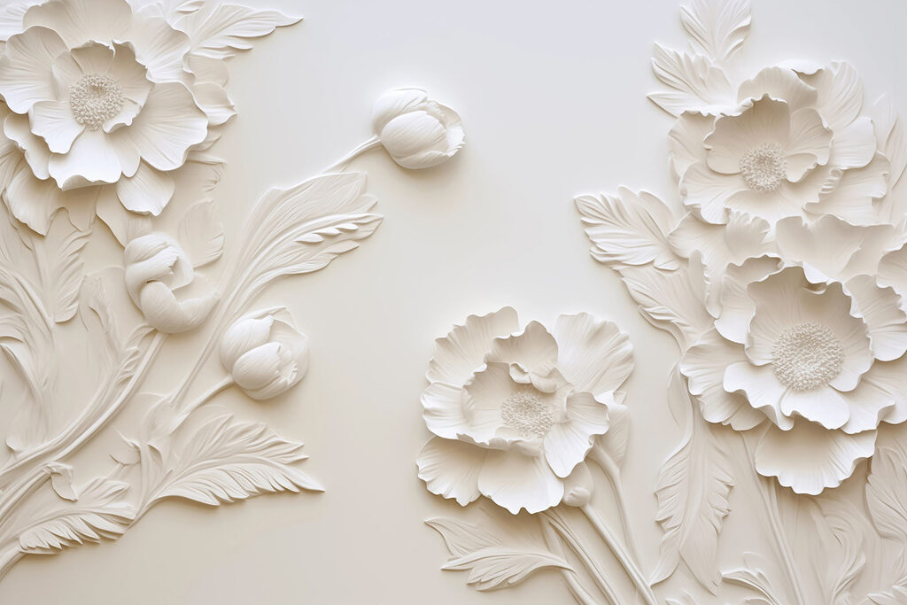 Fiori bianchi ai margini — design completo