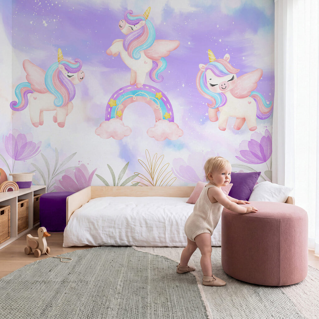 Unicorni in giardino pastello — ambiente 3