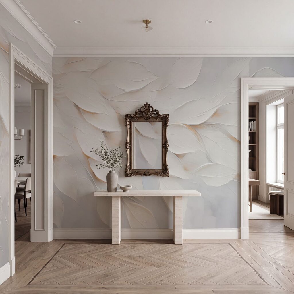 Foglie bianche a strati — ambiente 3