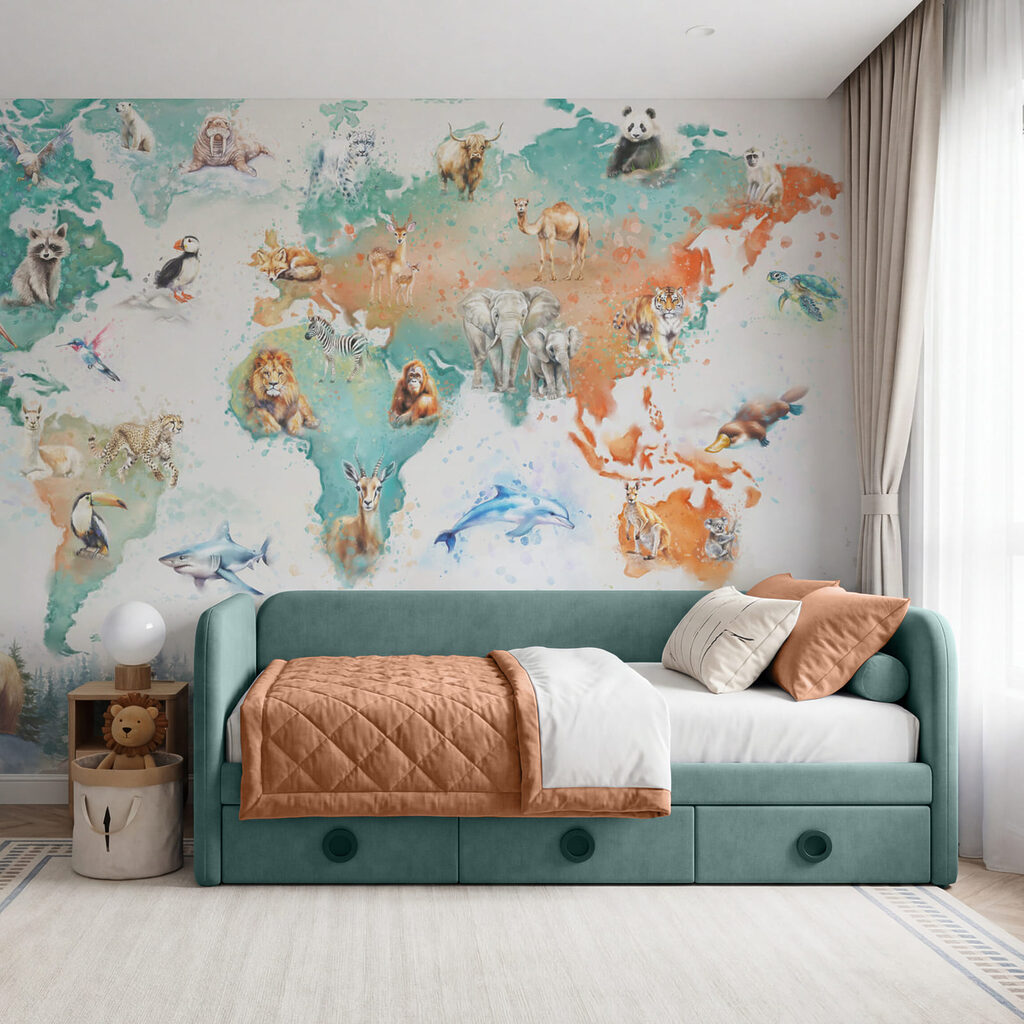 Animali del mondo in un ambiente
