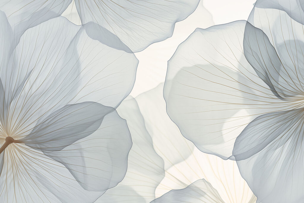 Petali blu con nervature — design completo