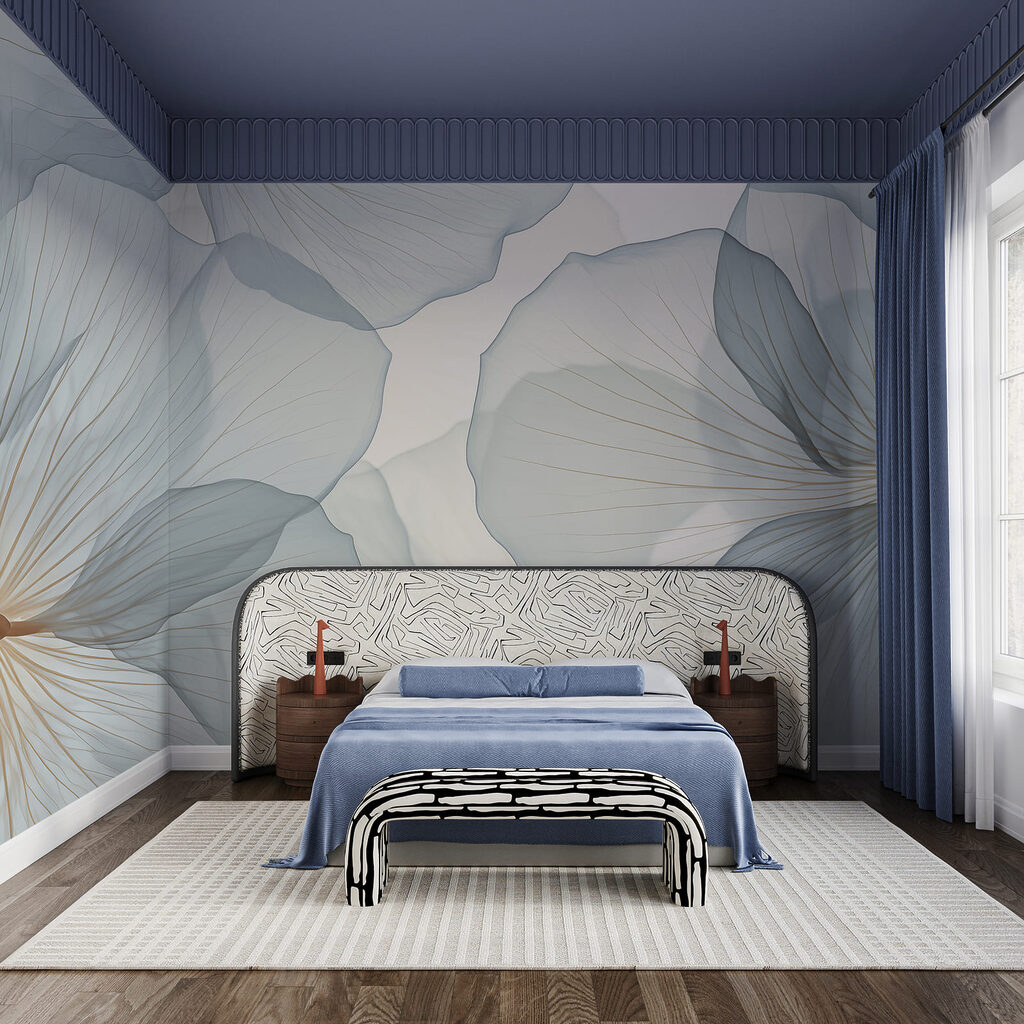 Petali blu con nervature — ambiente 2