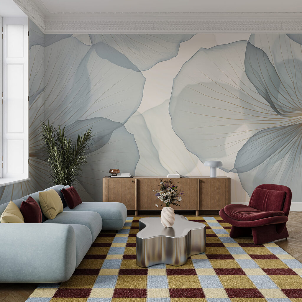 Petali blu con nervature — ambiente 3