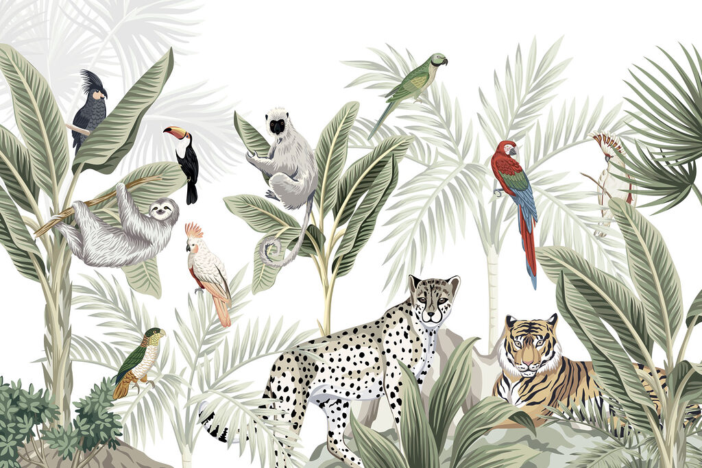 Animali tra le foglie — design completo