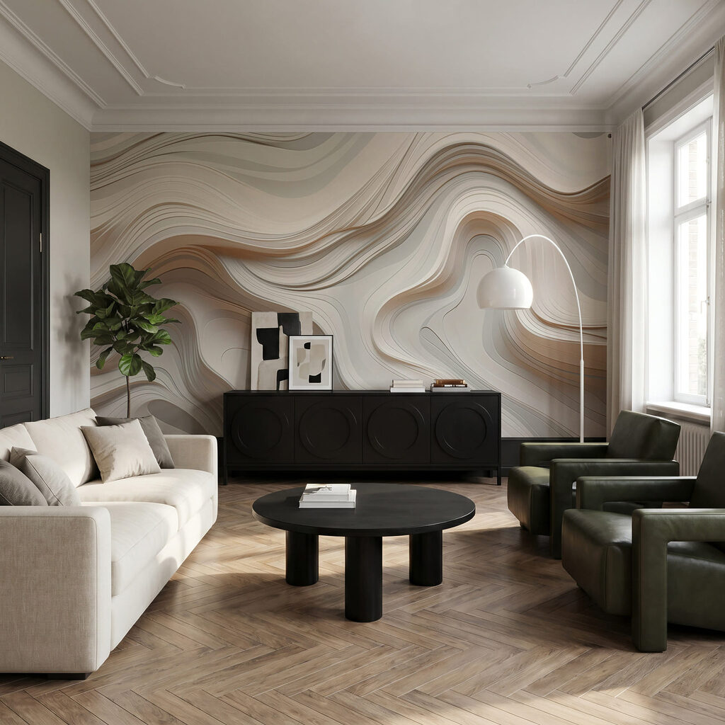 Onde bianche con ombre in un ambiente