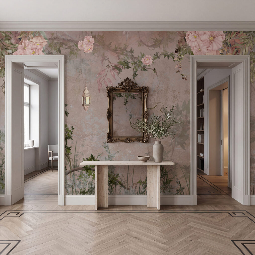 Rose lungo il muro in un ambiente