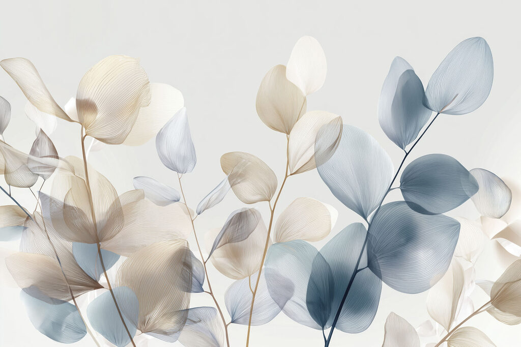 Rami blu e crema — design completo