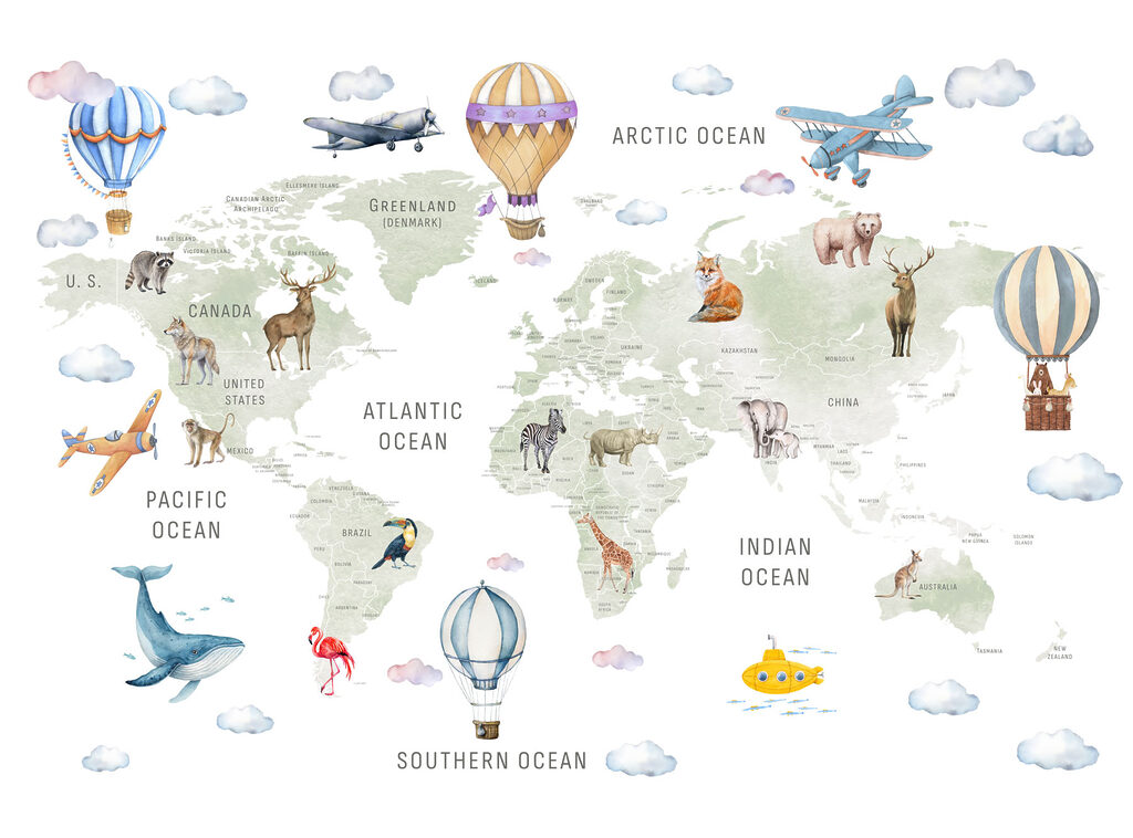 Mappa con mongolfiere — design completo