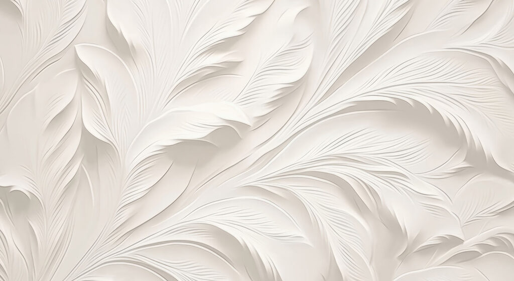 Piume bianche a tratto — design completo