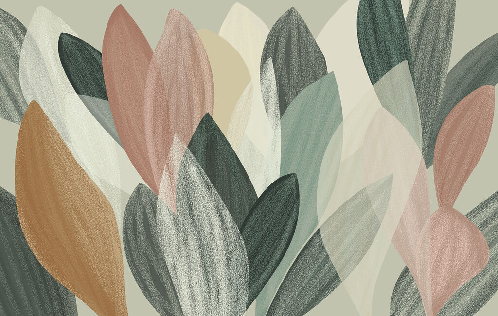 Foglie in toni smorzati — design completo