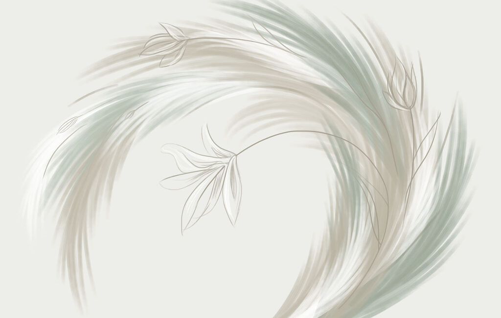 Foglie verdi in spirale — design completo