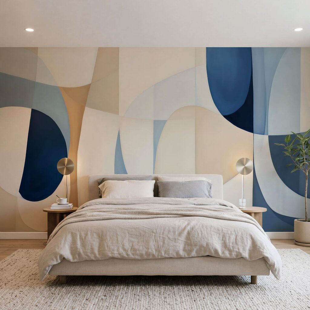 Archi blu su crema — ambiente 2