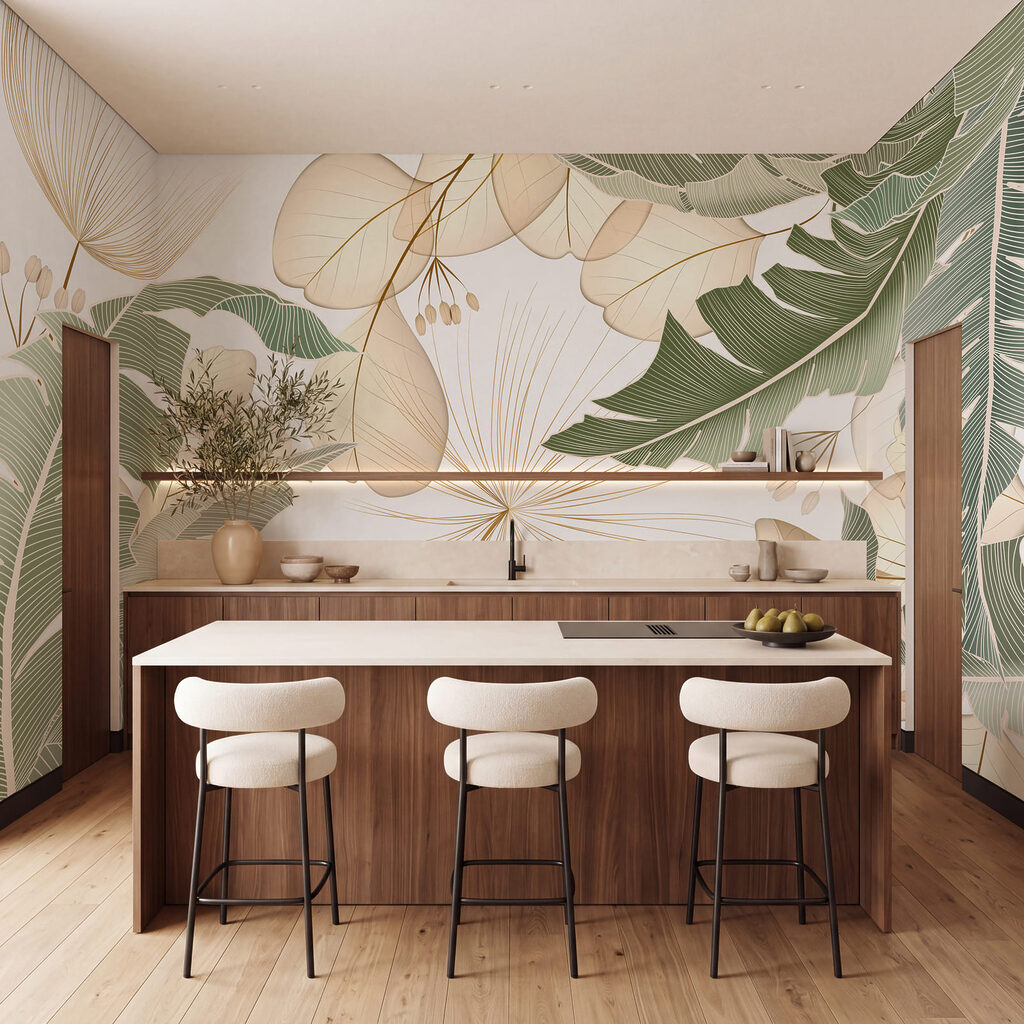 Foglie tropicali e soffioni — ambiente 1