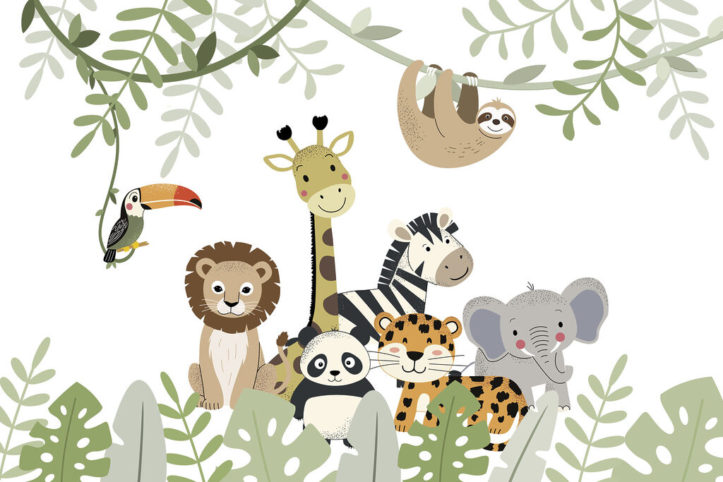 Animali in cerchio verde — design completo