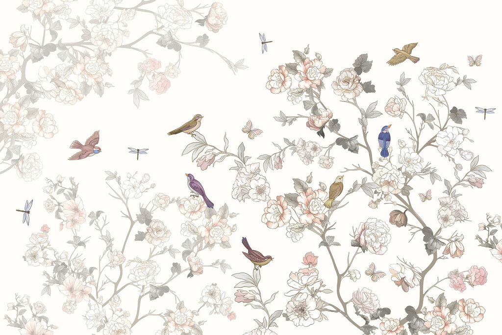 Linee sottili di fiori — design completo