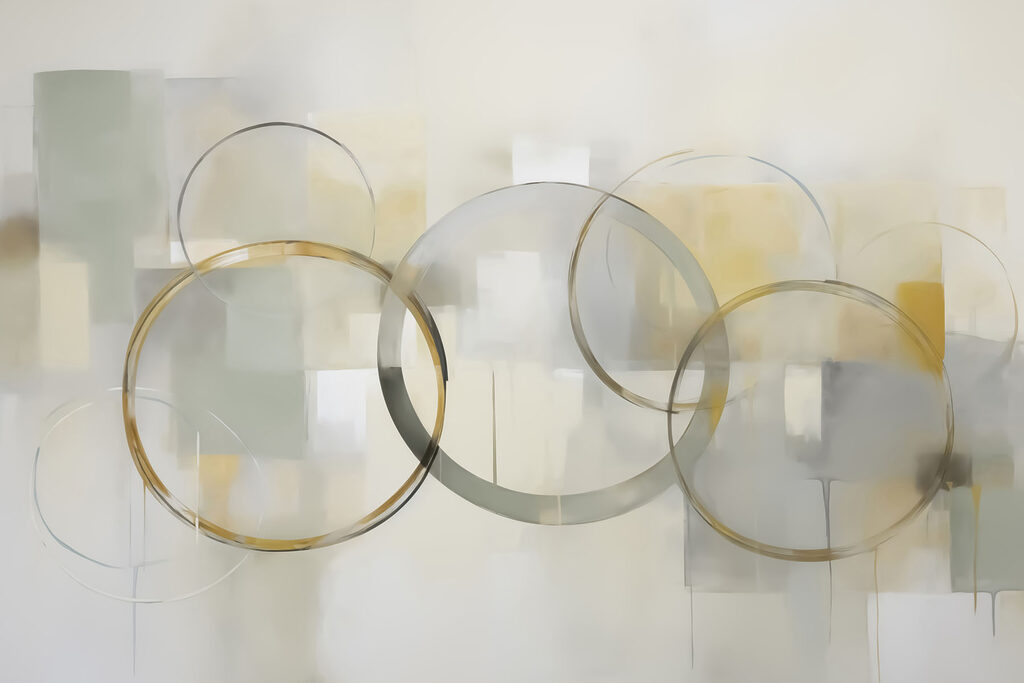 Cerchi d’oro su campiture — design completo