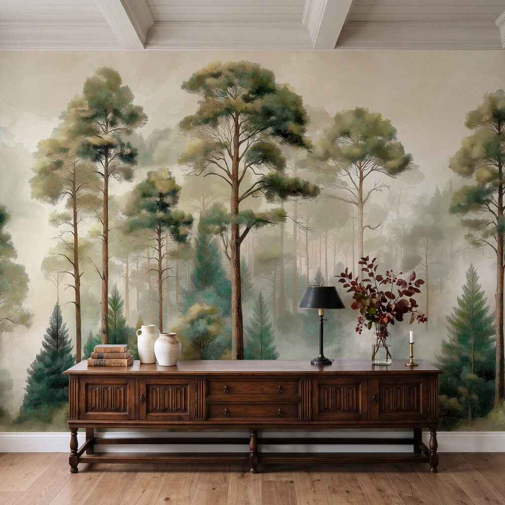 Alberi alti al mattino in un ambiente