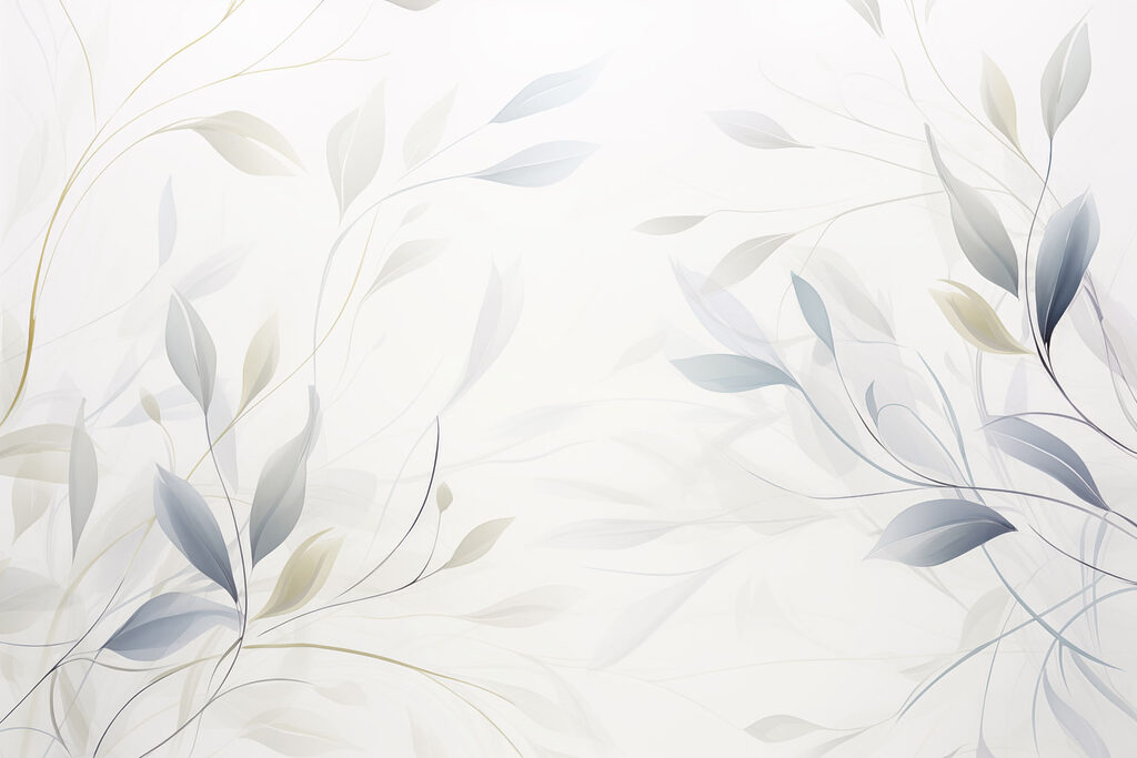 Foglie blu su bianco — design completo