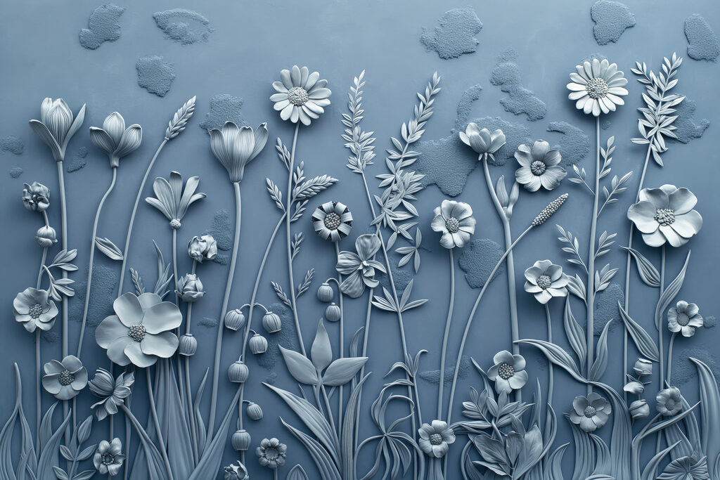 Fiori in rilievo — design completo