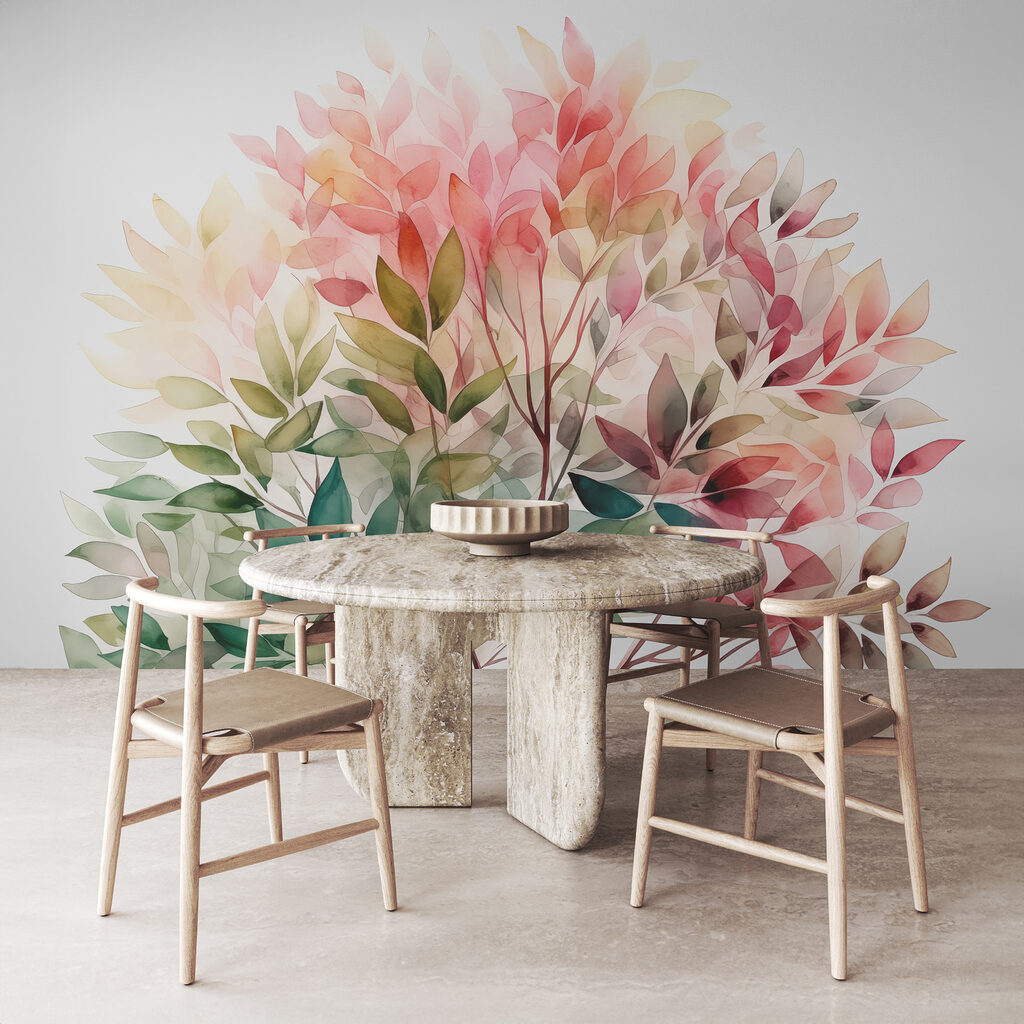 Foglie rosa e verdi — ambiente 1