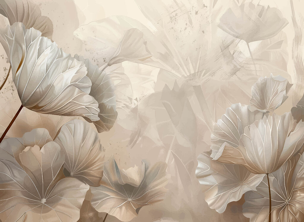 Fiori in toni sabbia — design completo