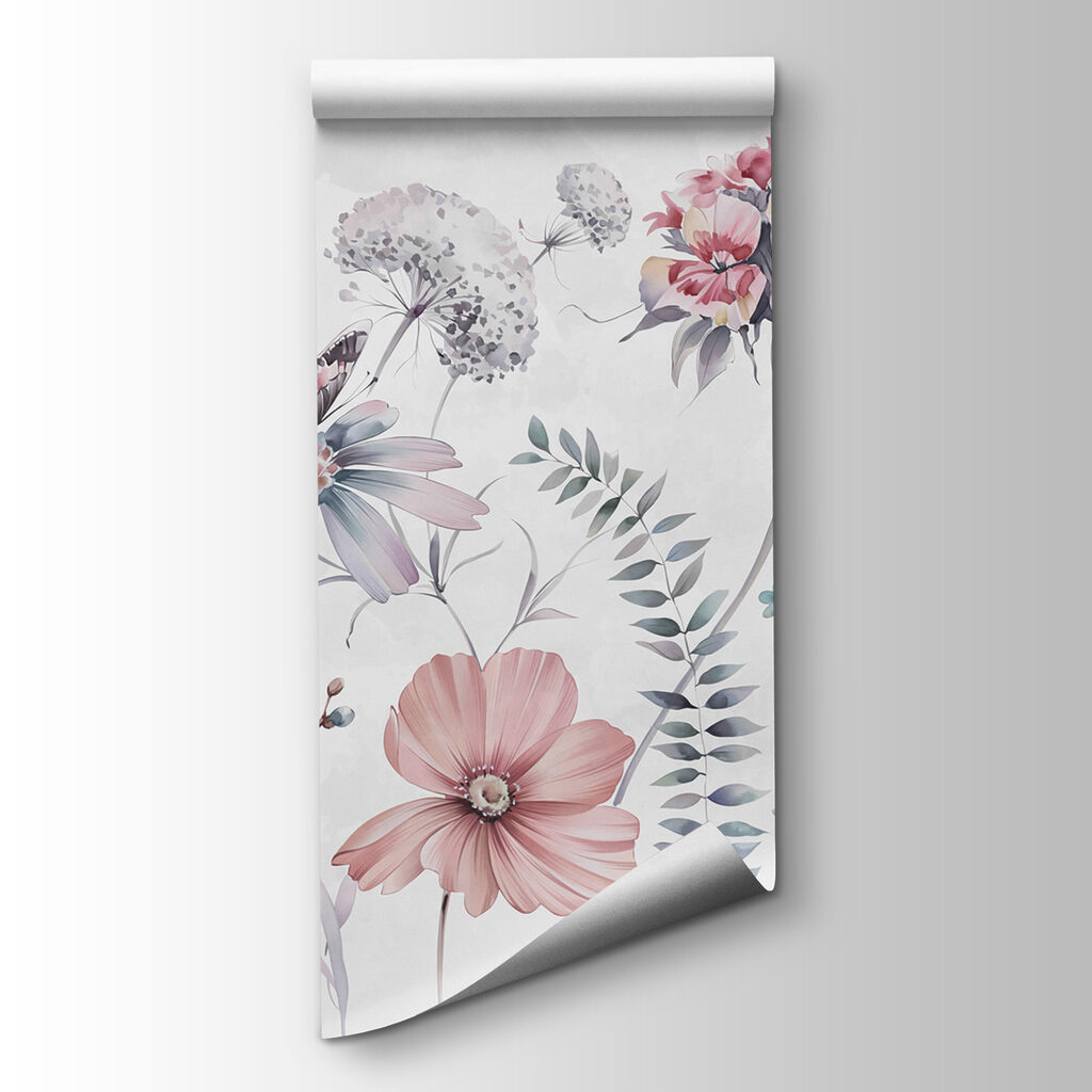 Fiori rosa con farfalla — vista del prodotto