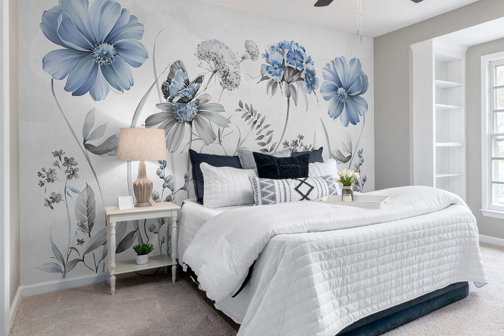 Fiori rosa con farfalla — ambiente 1
