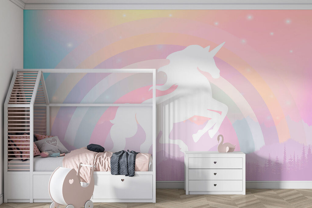Unicorno davanti all’arcobaleno — ambiente 3