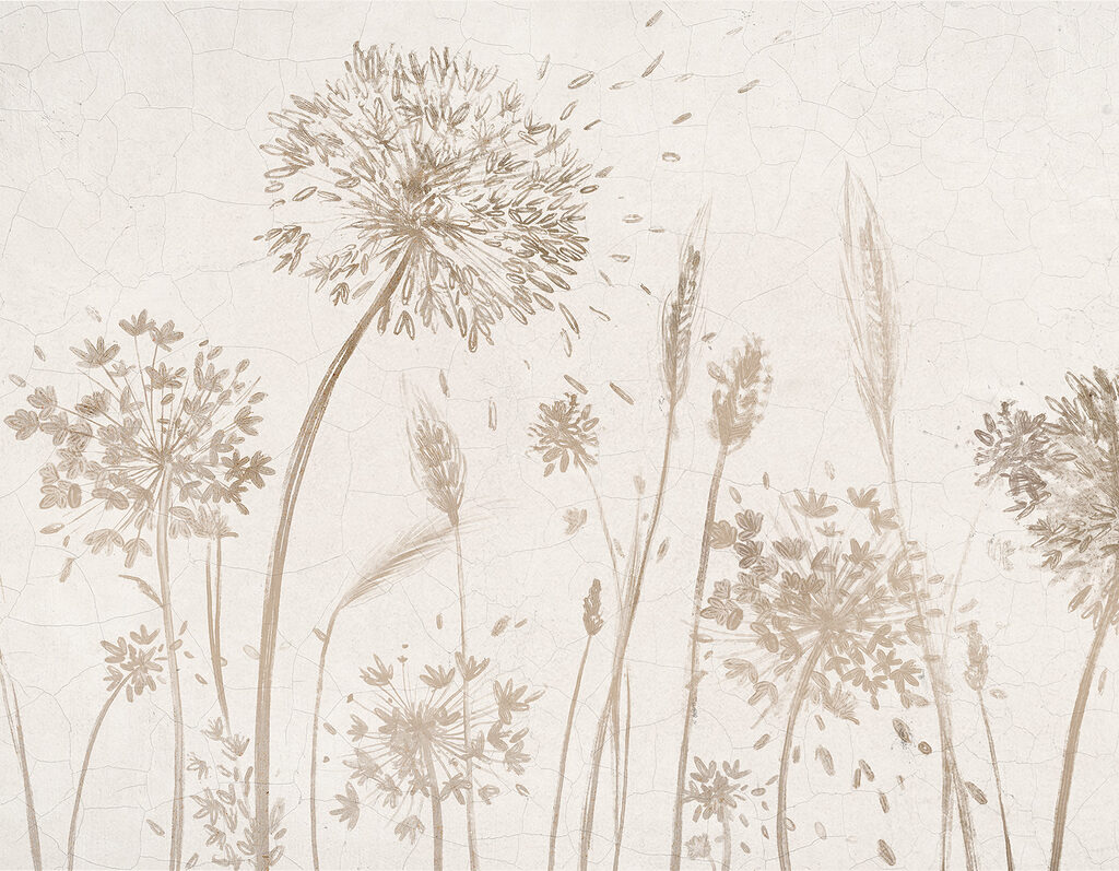 Fiori secchi in beige — design completo