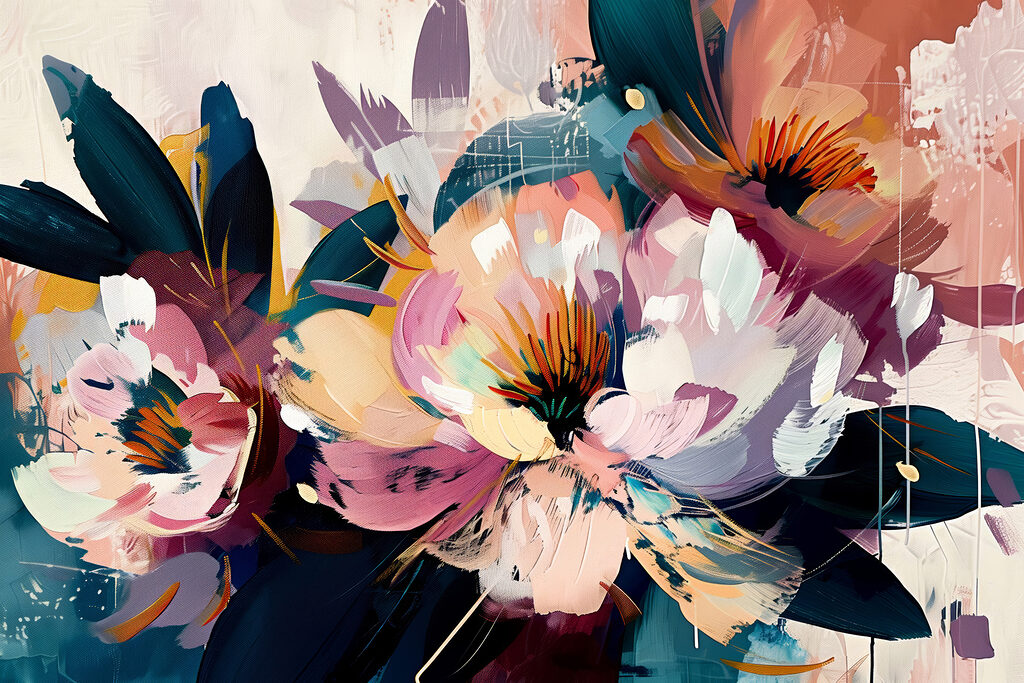 Fiori vivaci in pennellate — design completo