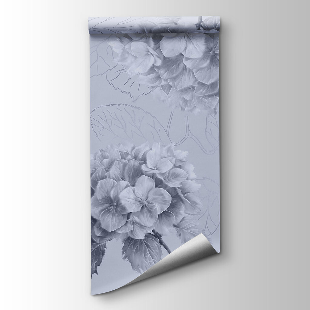 Ortensie con foglie disegnate — vista del prodotto