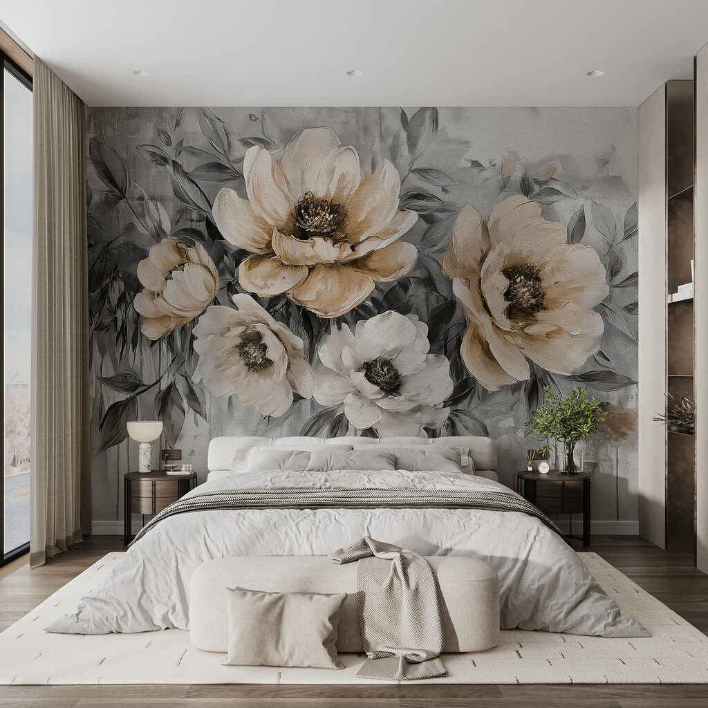 Fiori sopra vernice colata — ambiente 1