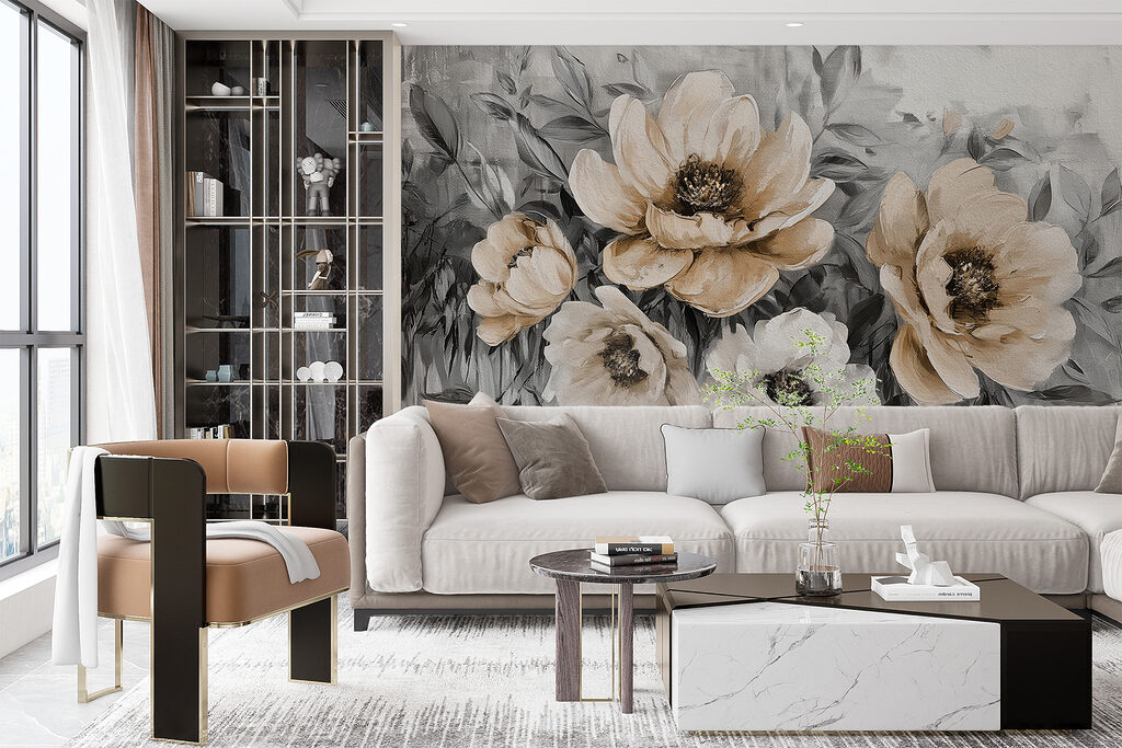Fiori sopra vernice colata — ambiente 3