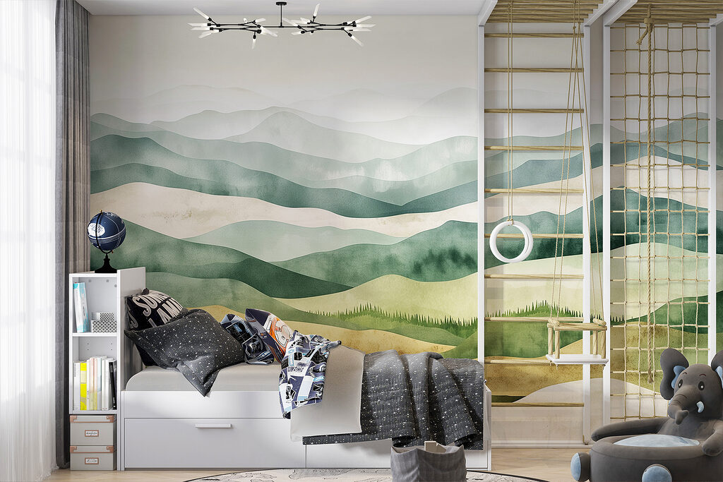 Colline ondulate ad acquerello — ambiente 3