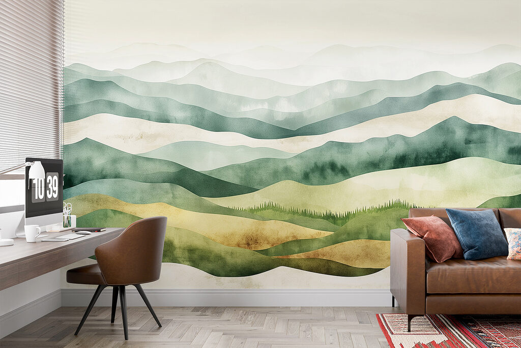 Colline ondulate ad acquerello — ambiente 4