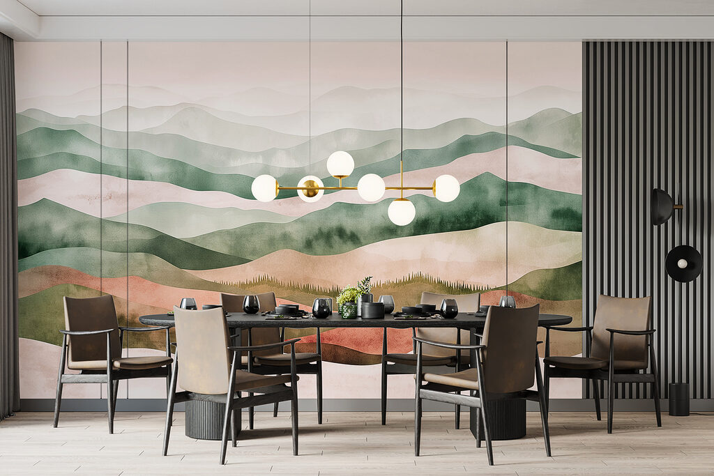 Colline ondulate ad acquerello — ambiente 2