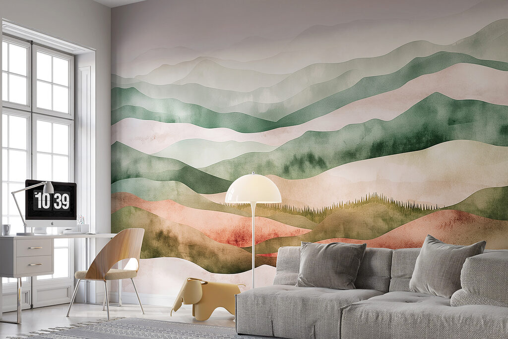 Colline ondulate ad acquerello — ambiente 3