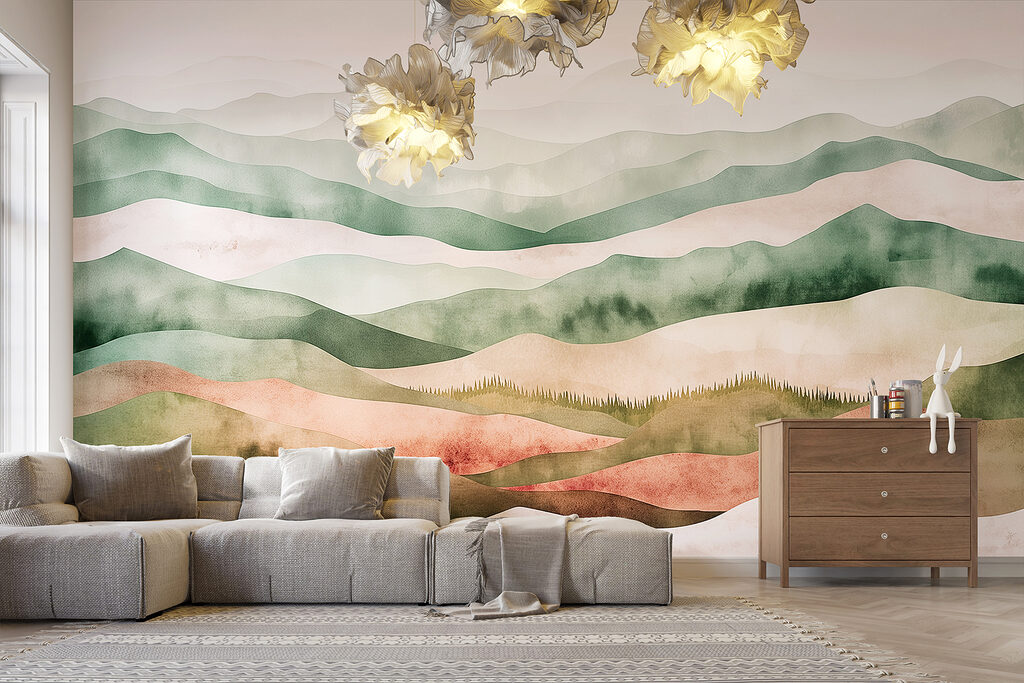Colline ondulate ad acquerello — ambiente 4