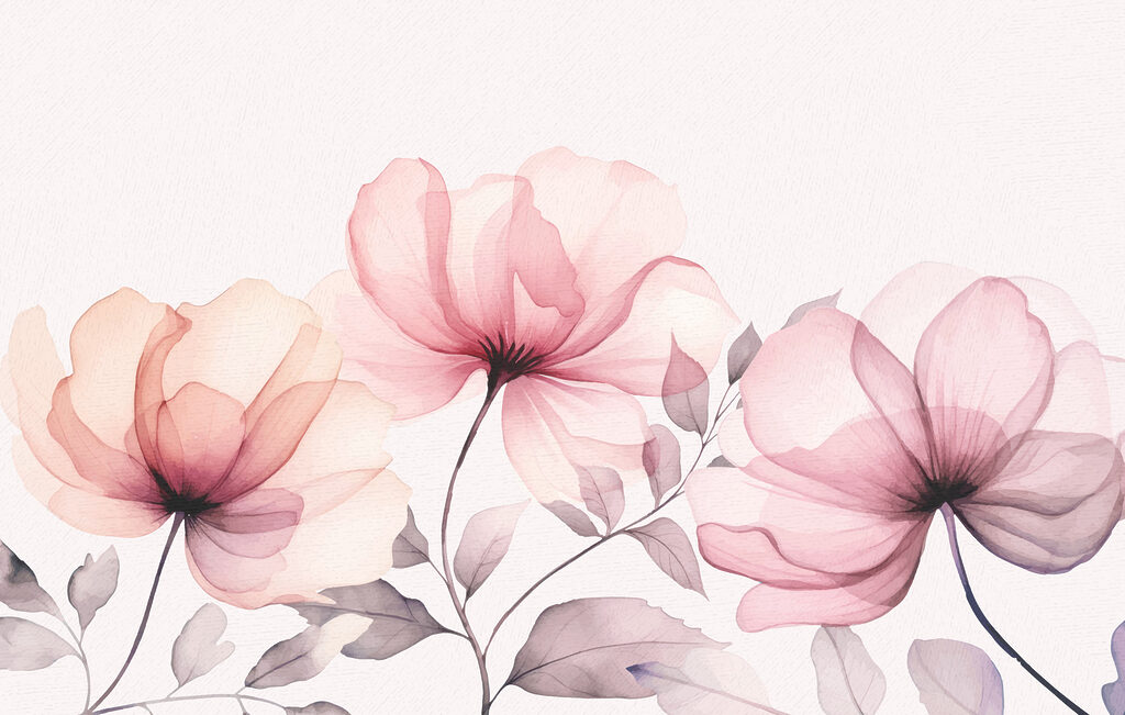 Fiori aperti su steli — design completo