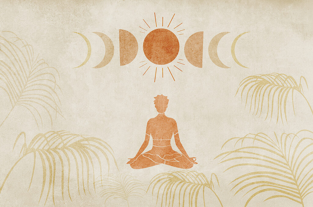 Meditazione con fasi lunari — design completo